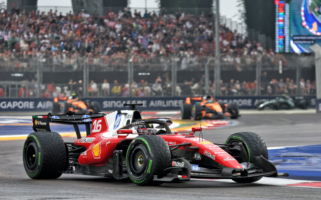 Leclerc Singapore sprint wet